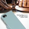 Echtleder Klapphülle Hellblau für das iPhone SE (2022 / 2020) / 8 / 7 / 6(s)