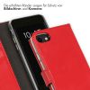 Echtleder Klapphülle Rot für iPhone SE (2022 / 2020) / 8 / 7 / 6(s)