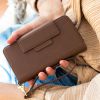 Uitneembare Vegan Lederen Bookcase iPhone SE (2020) / 8/7/6s - Bruin / Brown