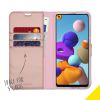 Wallet TPU Klapphülle für das Samsung Galaxy A21s - Roségold