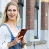 Echtleder Klapphülle für das Samsung Galaxy A41 - Hellbraun