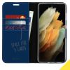 Wallet TPU Klapphülle für das Samsung Galaxy S21 Ultra - Dunkelblau