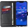 Echtleder Klapphülle Schwarz für das Huawei Mate 20 Lite