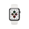 Refurbished Apple Watch Series 5 | 44mm | Aluminium Spacegrau | Weißes Sportarmband | GPS | WiFi + 4G