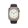Refurbished Apple Watch Serie 8 | 41mm | Aluminium Starlight Weiß | Schwarzes Sportarmband | GPS | WiFi