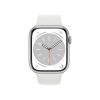 Refurbished Apple Watch Serie 8 | 45mm | Aluminium Silber | Weißes Sportarmband | GPS | WiFi + 4G