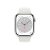 Refurbished Apple Watch Serie 8 | 45mm | Aluminium Silber | Weißes Sportarmband | GPS | WiFi