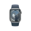 Refurbished Apple Watch Serie 9 | 41mm | Aluminium Silber | Blaues Sportarmband S/M | GPS | WiFi