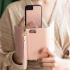 Eny Uitneembare Vegan Lederen Clutch iPhone 11 - Roze - Roze / Pink