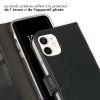 Echtleder Klapphülle für das iPhone 12 Mini - Schwarz