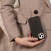 Aina Slang Hoesje met koord iPhone 12 (Pro) - Zwart - Zwart / Black
