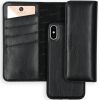 Eny Uitneembare Vegan Lederen Clutch iPhone Xs / X - Zwart - Zwart / Black