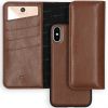 Eny Uitneembare Vegan Lederen Clutch iPhone Xs / X - Bruin - Bruin / Brown